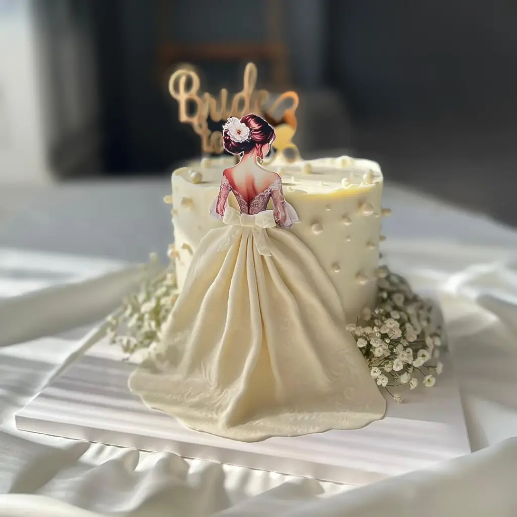Alanya bride to be ( bekarlığa veda) gelin figürü ve canlı çiçekli tasarım, Alanya Butik Pasta