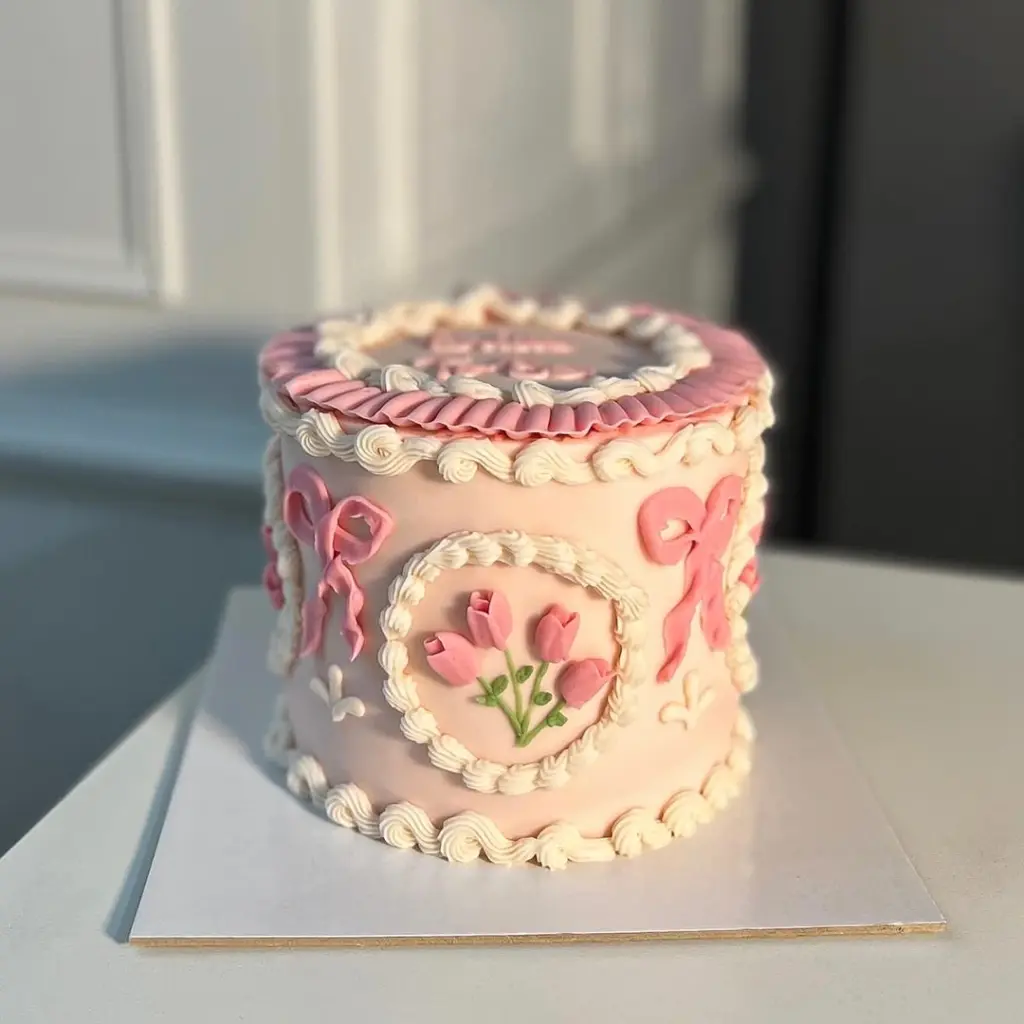 Alanya bride to be ( bekarlığa veda) soft pembe vintage temalı, Alanya Butik Pasta