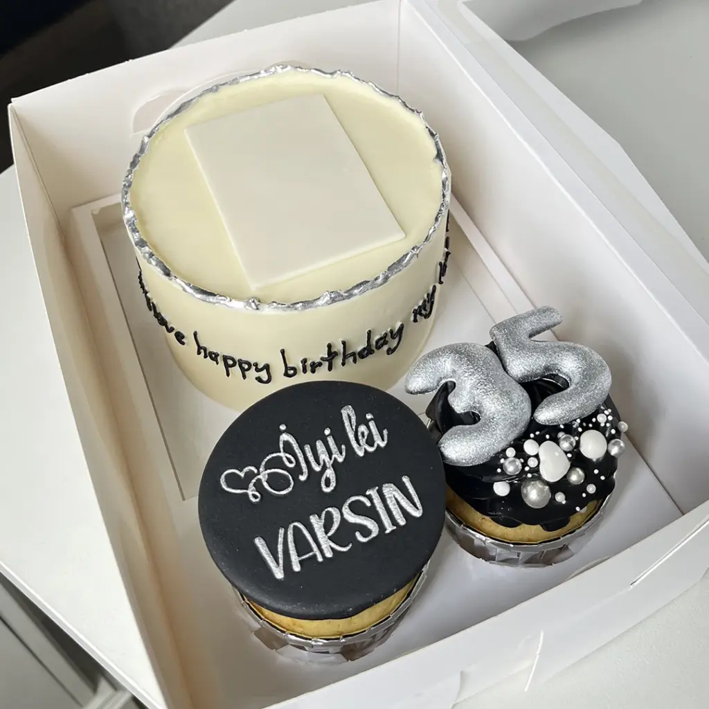 Alanya pasta ve cupcake seti , minimal kutlamalar için en güzel seçenek, alanya butik pasta